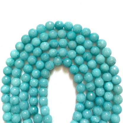 2 Strands/lot 10mm Light Turquoise Faceted Jade Stone Beads Stone Beads Faceted Jade Beads New Beads Arrivals Charms Beads Beyond