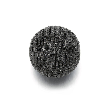 10pcs/lot 24*25mm CZ Paved Round Ball Spacers Black in Black CZ Paved Spacers Ball Beads Charms Beads Beyond