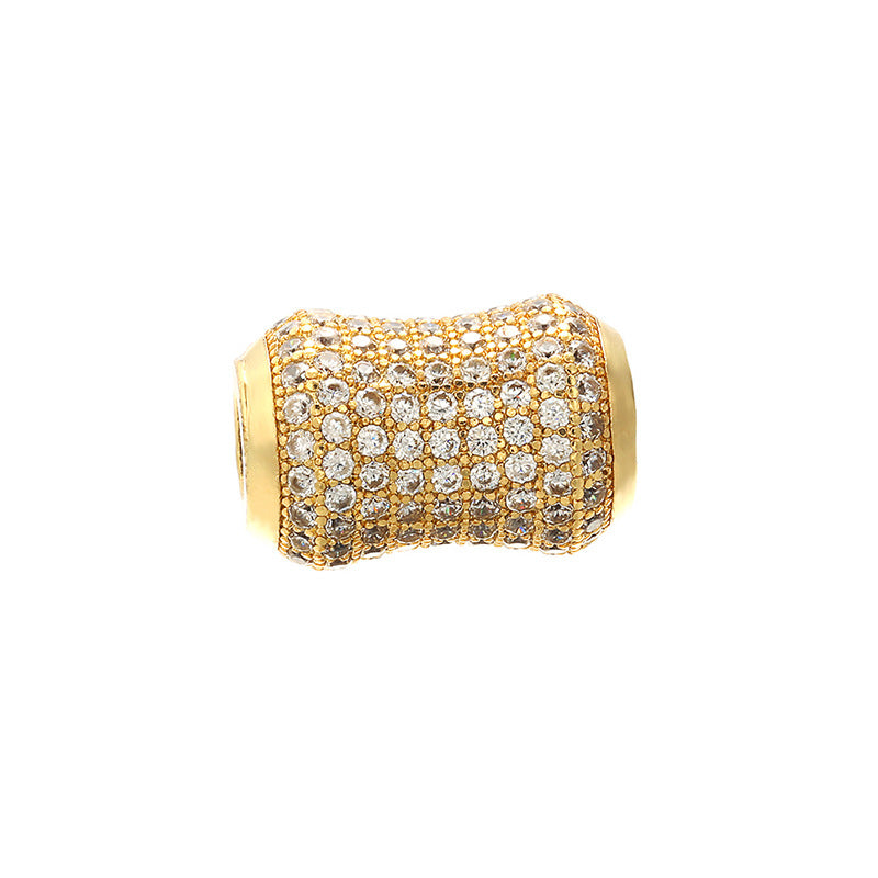 20pcs/lot 11*16mm CZ Paved Tube Spacers Gold CZ Paved Spacers Tube Bar Centerpieces Charms Beads Beyond