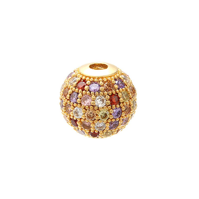 20pcs/lot 6mm CZ Paved Colorful Round Ball Spacers Gold CZ Paved Spacers 6mm Beads Ball Beads Colorful Zirconia Charms Beads Beyond