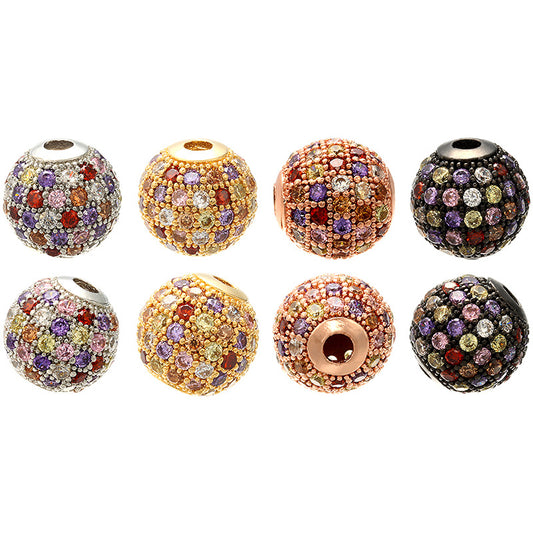 20pcs/lot 6mm CZ Paved Colorful Round Ball Spacers Mix Color CZ Paved Spacers 6mm Beads Ball Beads Colorful Zirconia Charms Beads Beyond