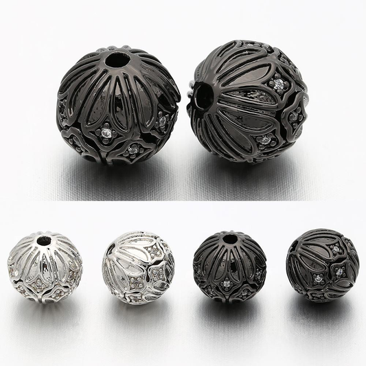 10pcs/lot 10*9.5mm CZ Paved Round Ball Spacers Mix Color CZ Paved Spacers Ball Beads Charms Beads Beyond