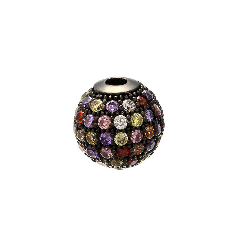 20pcs/lot 8mm CZ Paved Colorful Round Ball Spacers Black CZ Paved Spacers 8mm Beads Ball Beads Colorful Zirconia Charms Beads Beyond