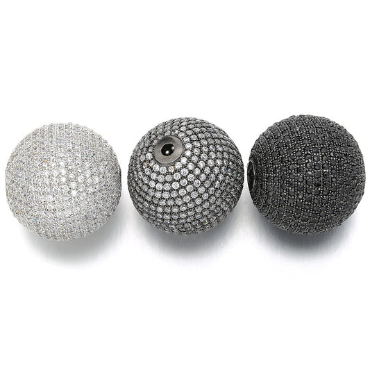 10pcs/lot 24*25mm CZ Paved Round Ball Spacers Mix Color CZ Paved Spacers Ball Beads Charms Beads Beyond
