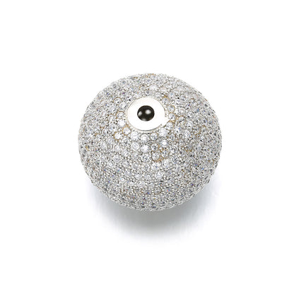 10pcs/lot 24*25mm CZ Paved Round Ball Spacers Silver CZ Paved Spacers Ball Beads Charms Beads Beyond