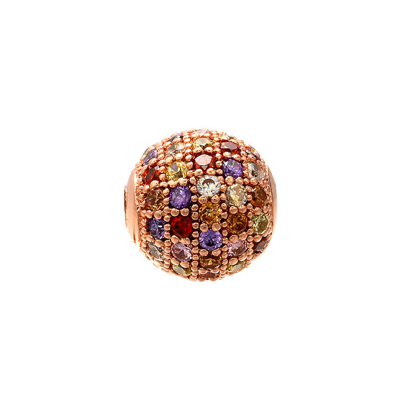 20pcs/lot 6mm CZ Paved Colorful Round Ball Spacers Rose Gold CZ Paved Spacers 6mm Beads Ball Beads Colorful Zirconia Charms Beads Beyond