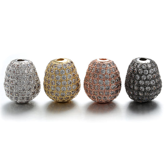 20pcs/lot CZ Paved Oval Centerpiece Spacers Mix Color CZ Paved Spacers Oval Spacers Charms Beads Beyond