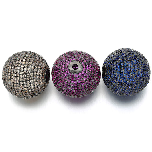 10pcs/lot 24*25mm CZ Paved Round Ball Spacers Mix Color CZ Paved Spacers Ball Beads Colorful Zirconia Charms Beads Beyond