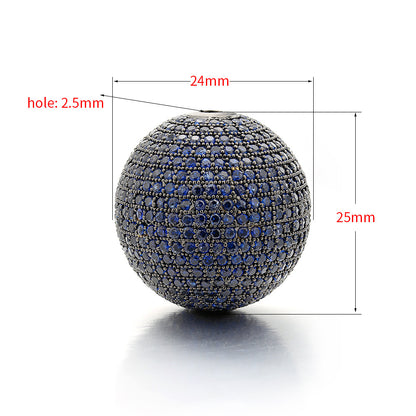 10pcs/lot 24*25mm CZ Paved Round Ball Spacers CZ Paved Spacers Ball Beads Colorful Zirconia Charms Beads Beyond