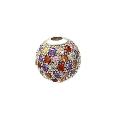 20pcs/lot 6mm CZ Paved Colorful Round Ball Spacers Silver CZ Paved Spacers 6mm Beads Ball Beads Colorful Zirconia Charms Beads Beyond