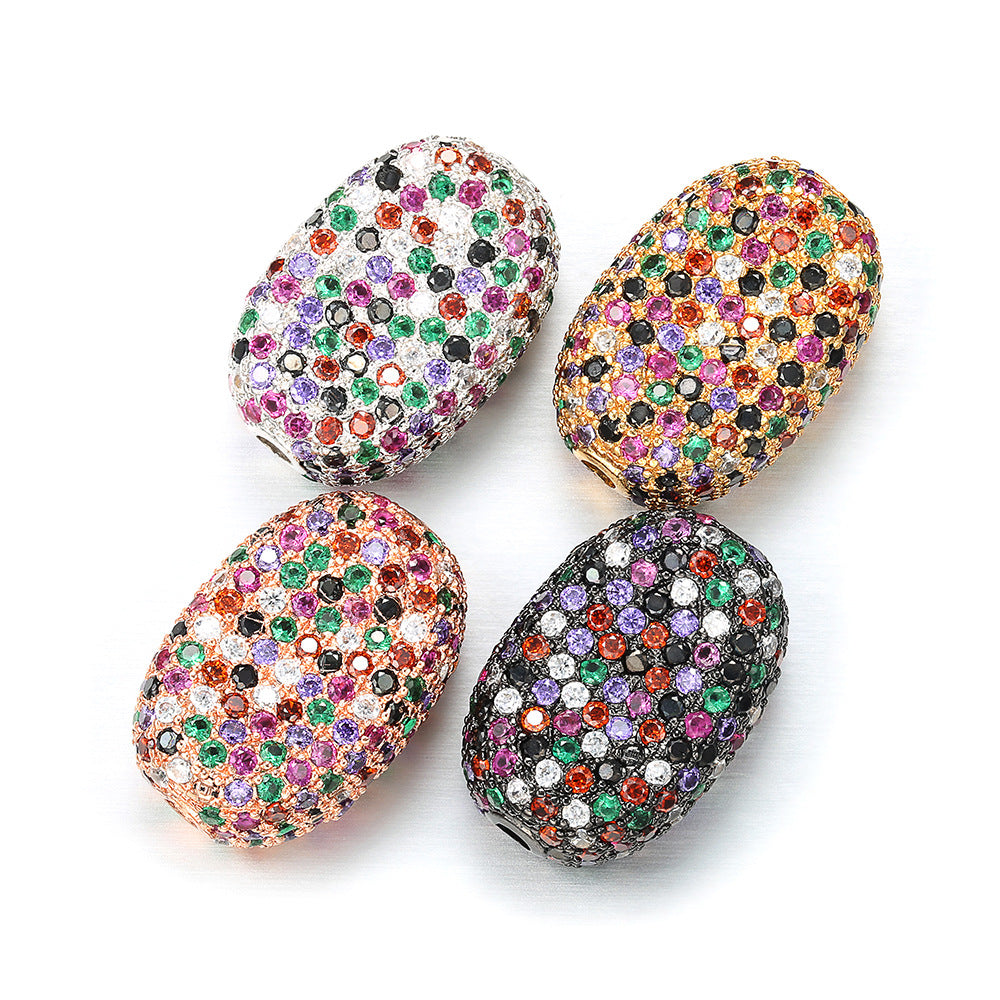 10pcs/lot 13*19mm CZ Paved Colorful Spacers Mix Color CZ Paved Spacers Colorful Zirconia Charms Beads Beyond