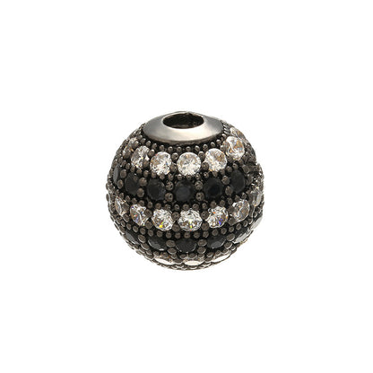 20pcs/lot 10mm CZ Paved Round Ball Spacers Clear CZ-Black CZ Paved Spacers 10mm Beads Ball Beads Charms Beads Beyond