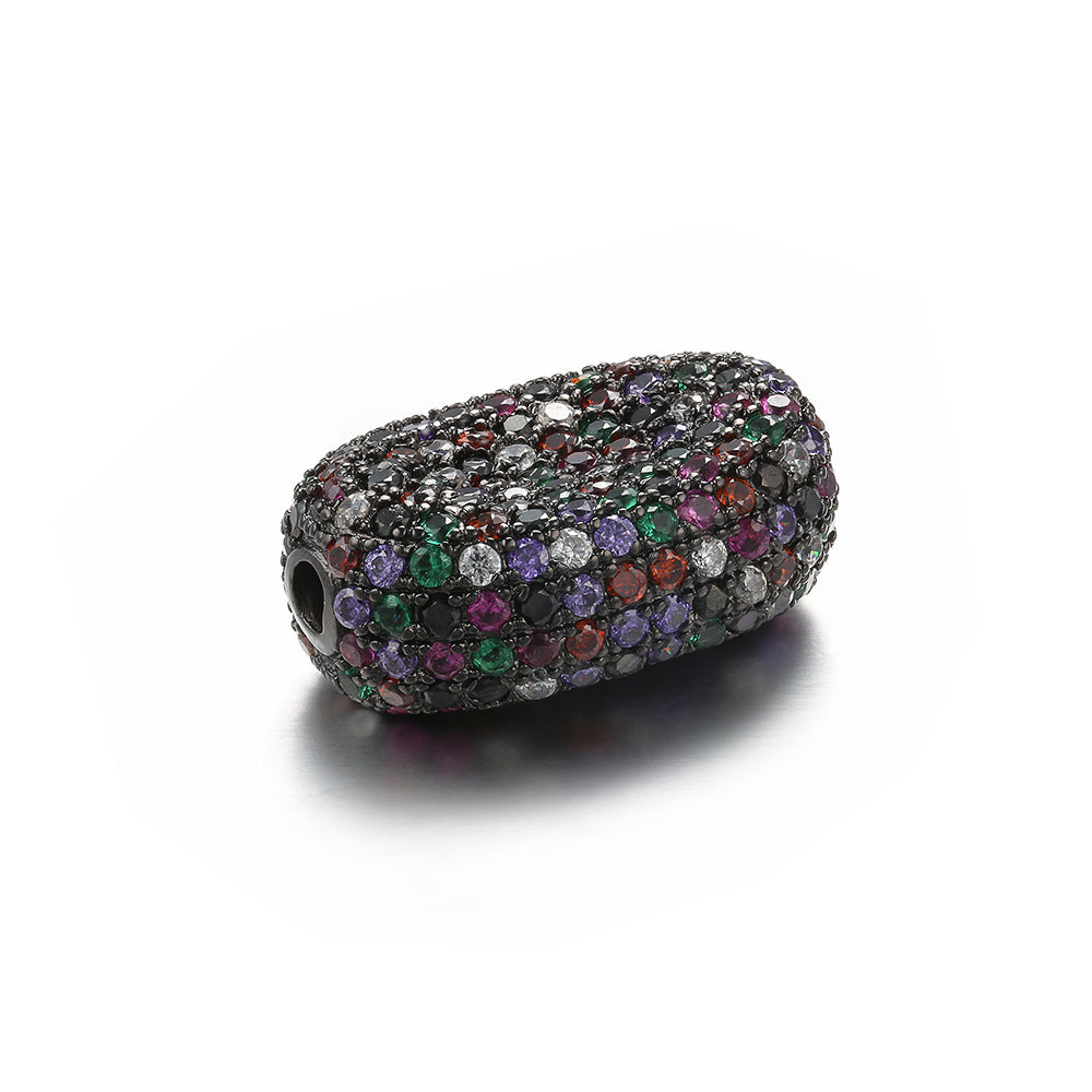 10pcs/lot 13*19mm CZ Paved Colorful Spacers Black CZ Paved Spacers Colorful Zirconia Charms Beads Beyond