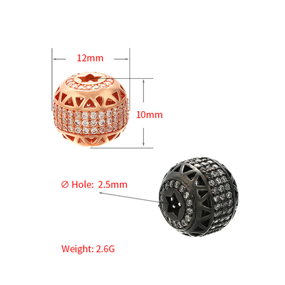 20pcs/lot 12*10mm CZ Paved Hollow Spacers CZ Paved Spacers Rondelle Beads Charms Beads Beyond