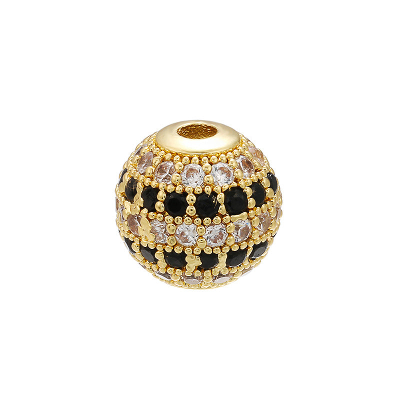 20pcs/lot 10mm CZ Paved Round Ball Spacers Black CZ-Gold CZ Paved Spacers 10mm Beads Ball Beads Charms Beads Beyond