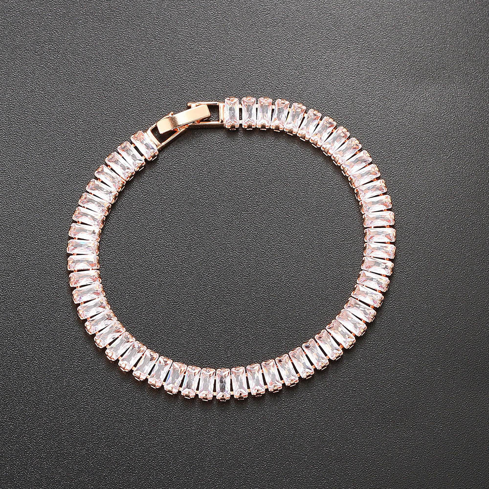 10pcs/lot Gold Plated 2.5*5mm CZ Pave Gold Silver Rose Gold Bracelet Women Bracelets Charms Beads Beyond