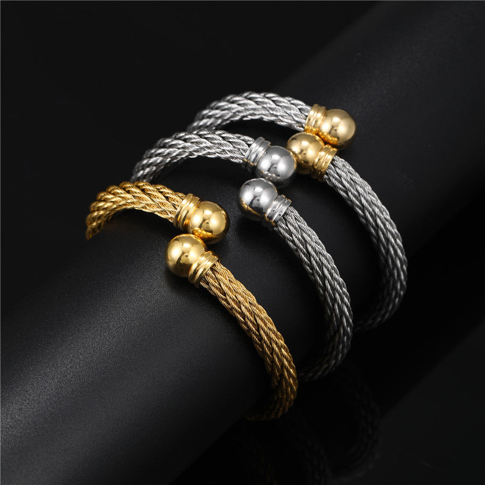 5pcs/lot Stainless Steel Open Bangle for Women & Men Mix Color-5pcs Women & Men Bracelets Charms Beads Beyond