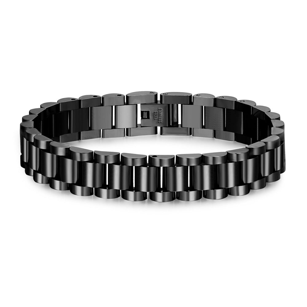 2 Set/lot 12mm 7.8inch Stainless Steel Watch Band Bracelet Set for Men & Women 2 Sets Black Men Bracelets Charms Beads Beyond