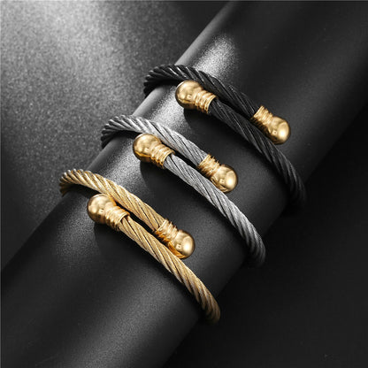 5pcs/lot Stainless Steel Open Bangle Set for Men Mix All Colors Men Bracelets Charms Beads Beyond