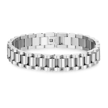 2 Set/lot 12mm 7.8inch Stainless Steel Watch Band Bracelet Set for Men & Women 2 Sets Silver Men Bracelets Charms Beads Beyond