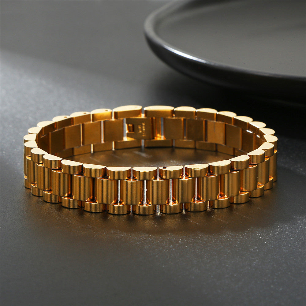 2pcs/lot 12mm 7.8inch Stainless Steel Watch Band Bracelet Set for Women Women Bracelets Charms Beads Beyond