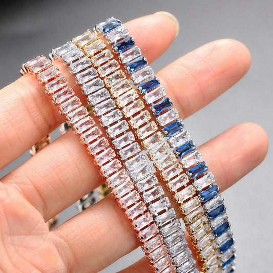 10pcs/lot Gold Plated 2.5*5mm CZ Pave Gold Silver Rose Gold Bracelet Mix Colors Women Bracelets Charms Beads Beyond