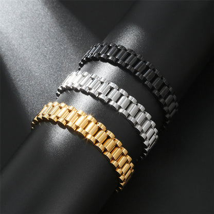 2 Set/lot 12mm 7.8inch Stainless Steel Watch Band Bracelet Set for Men & Women Men Bracelets Charms Beads Beyond