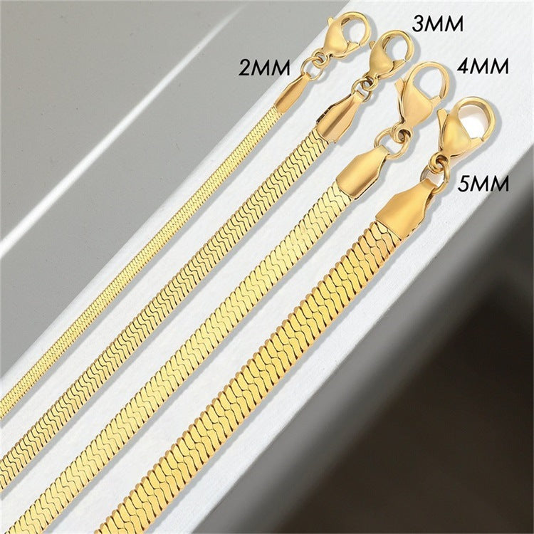 10pcs/lot 3/4/5mm Adjustable Gold Plated Stainless Steel Snake Chain Bracelets Women Bracelets Charms Beads Beyond