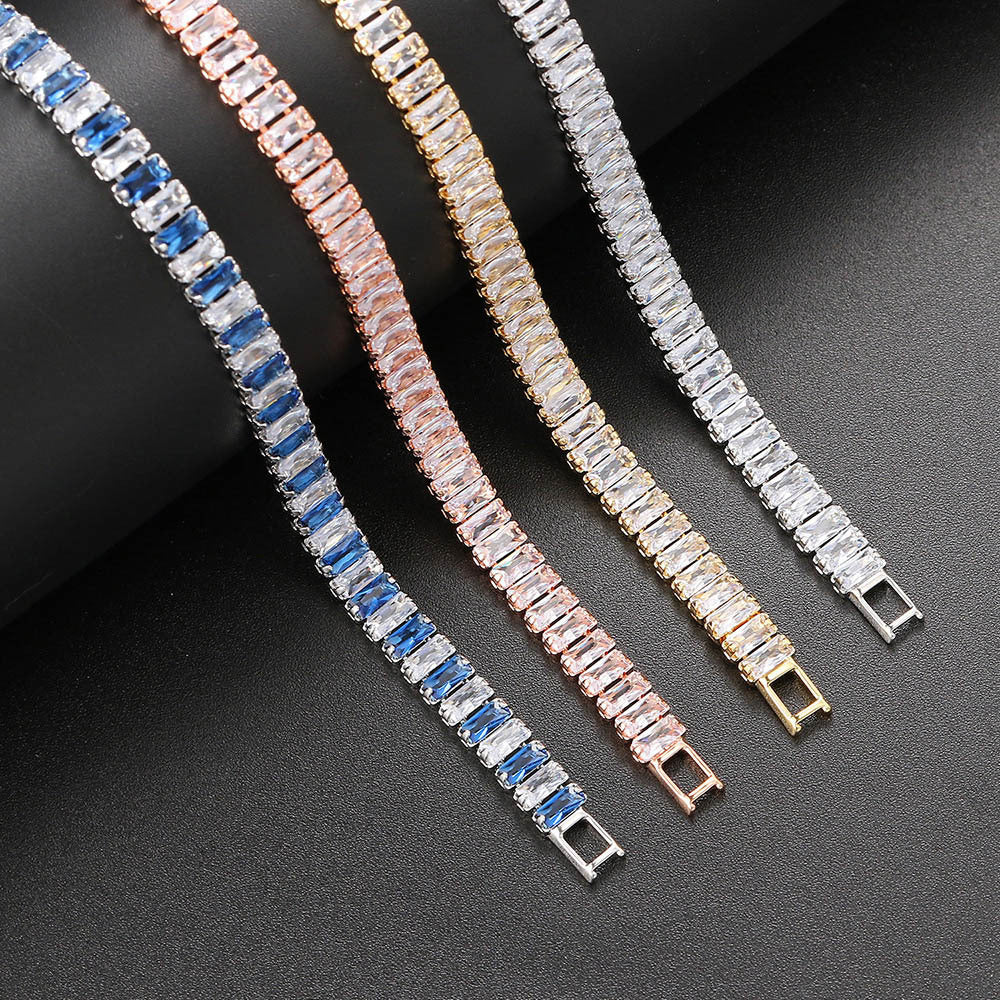 10pcs/lot Gold Plated 2.5*5mm CZ Pave Gold Silver Rose Gold Bracelet Women Bracelets Charms Beads Beyond