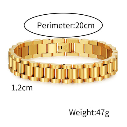 2 Set/lot 12mm 7.8inch Stainless Steel Watch Band Bracelet Set for Men & Women Men Bracelets Charms Beads Beyond