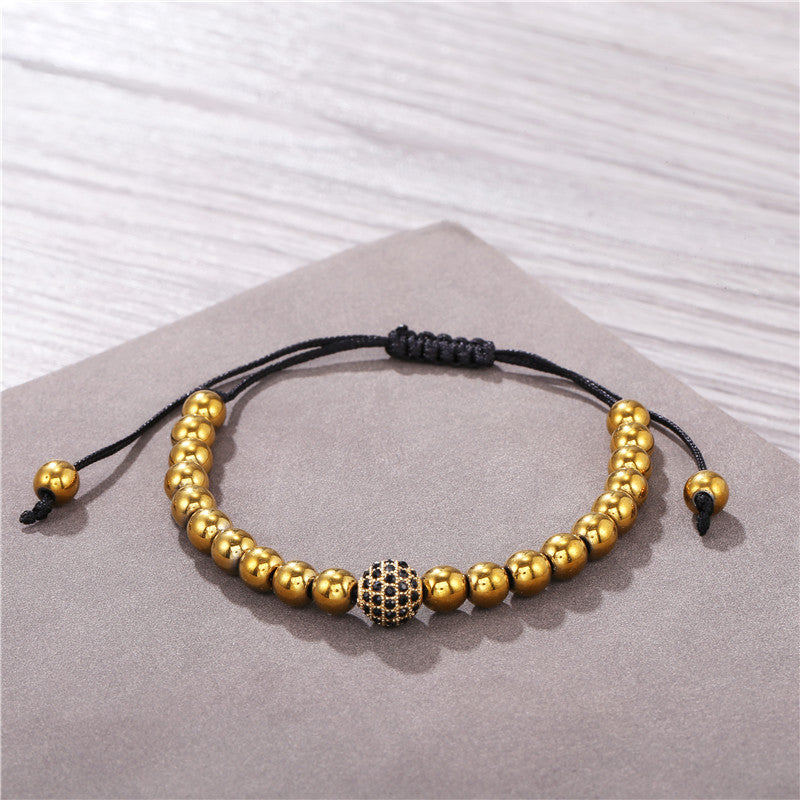 5 sets/lot CZ Paved Spacers Tiger Eye Bracelet for Men Men Bracelets Charms Beads Beyond