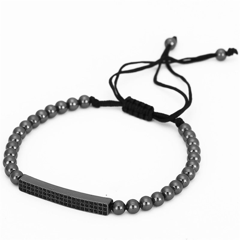 5 sets/lot CZ Paved Spacers Black Matte Stone Bracelets Men Bracelets Charms Beads Beyond