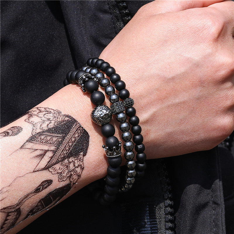 5 Sets/lot CZ Paved Spacer Black Matte Stone Bracelets | Bracelets | Charms Beads Beyond