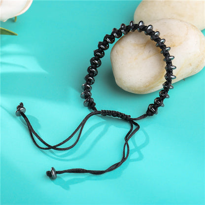 5 sets/lot Black Hematite Adjustable Bracelets Men Bracelets Charms Beads Beyond