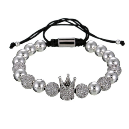 3pcs/set CZ Paved Beads Bracelets for Men Men Bracelets Charms Beads Beyond