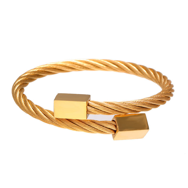5pcs/lot Fashion Stainless Steel Bangle for Men Gold Men Bracelets Charms Beads Beyond