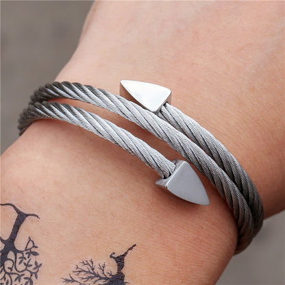 5pcs/lot Fashion Stainless Steel Arrow Bangle for Men Men Bracelets Charms Beads Beyond