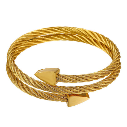 5pcs/lot Fashion Stainless Steel Arrow Bangle for Men Gold Men Bracelets Charms Beads Beyond