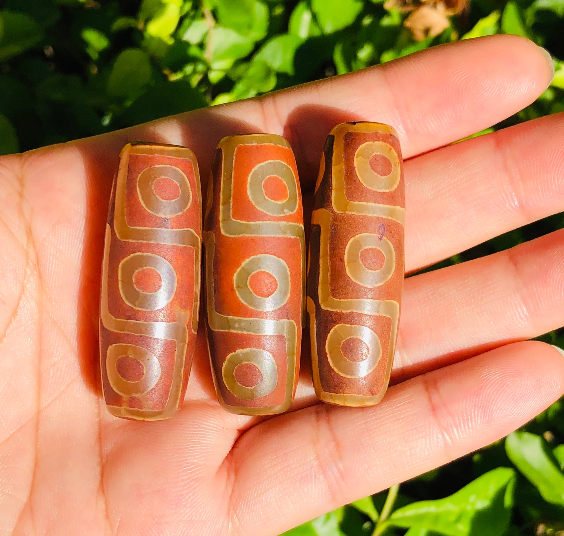 4pcs/lot 40*15mm Brown Natural Tibetan Agate Spacers Agate Spacers Focal Beads Charms Beads Beyond