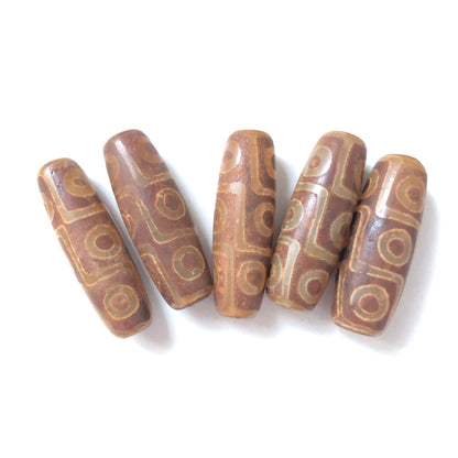 4pcs/lot 40*15mm Brown Natural Tibetan Agate Spacers Agate Spacers Focal Beads Charms Beads Beyond