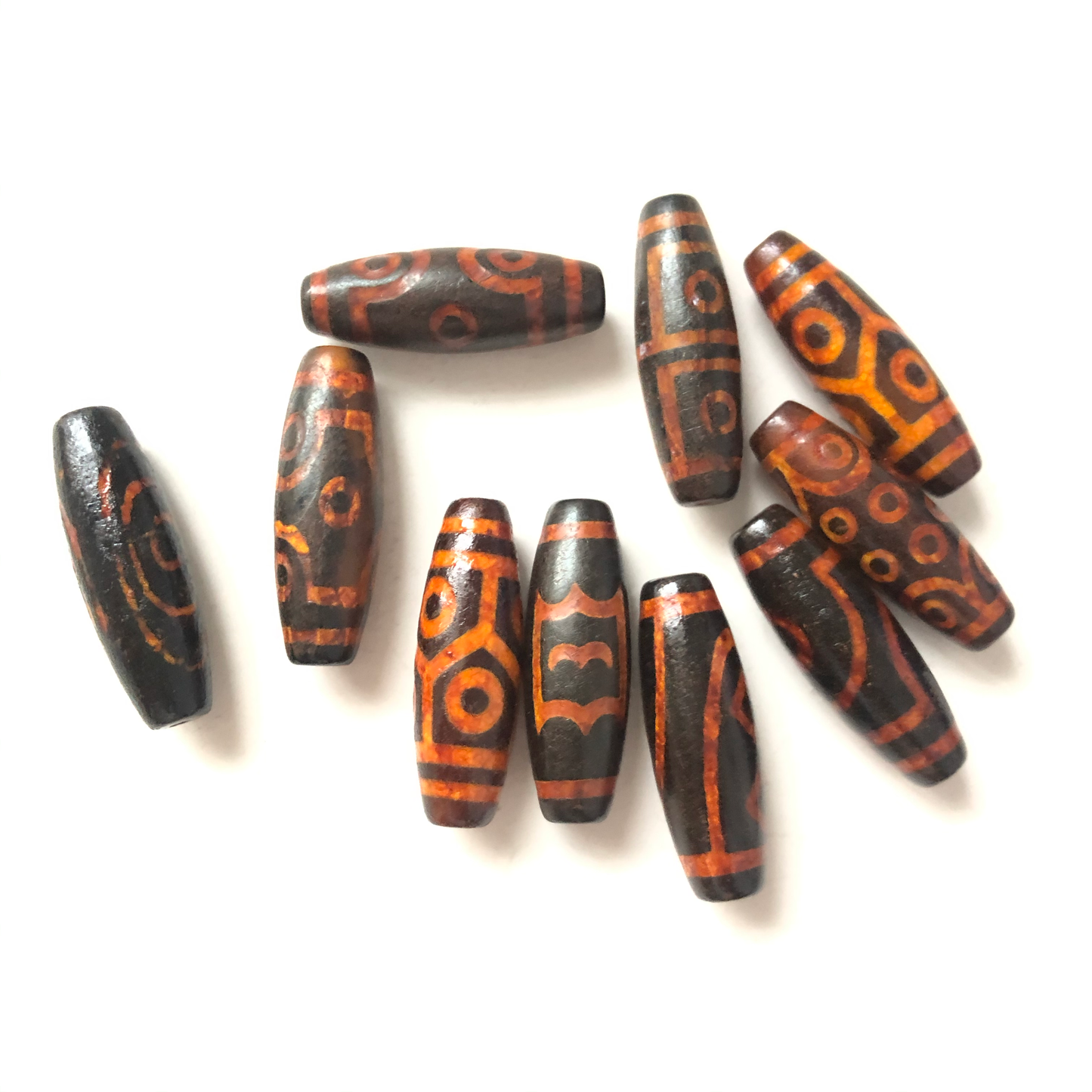 5pcs/lot 29*10mm Vintage Natural Tibetan Agate Spacers Agate Spacers Focal Beads Charms Beads Beyond