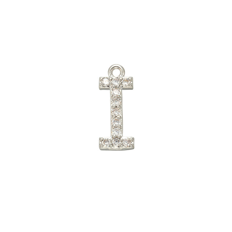 26pcs/lot 15*12mm CZ Paved Initial Letter Alphabet Charms-Gold & Silver CZ Paved Charms Initials & Numbers Small Sizes Charms Beads Beyond