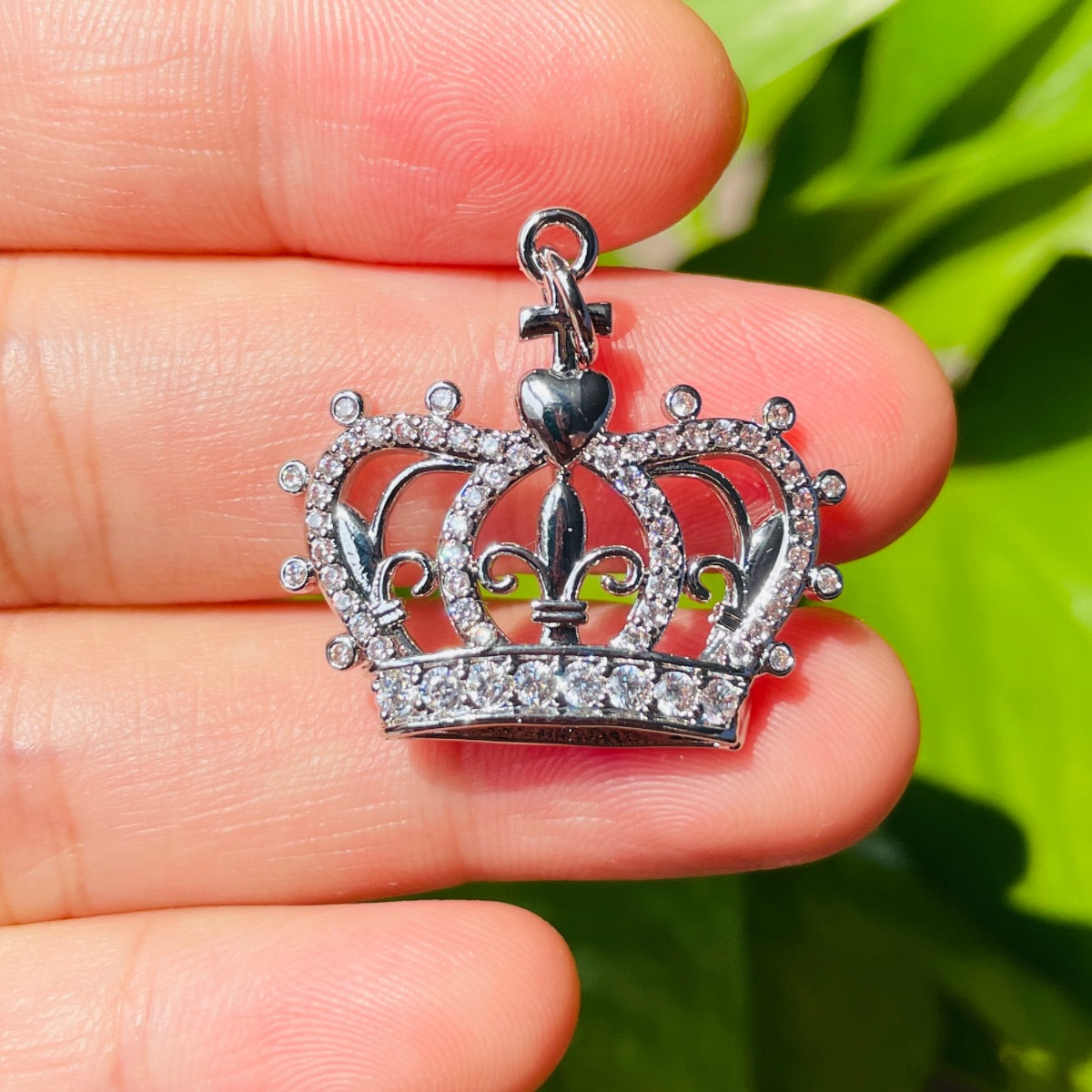 10pcs/lot CZ Paved Crown Charms Silver CZ Paved Charms Crowns New Charms Arrivals Charms Beads Beyond