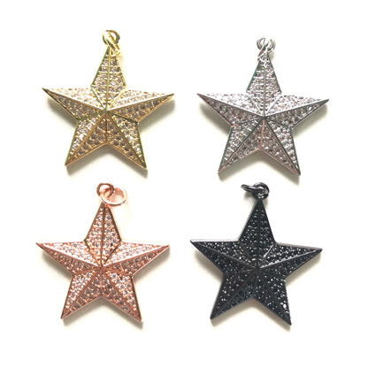 10pcs/lot 31*30mm CZ Paved Big Star Charms CZ Paved Charms New Charms Arrivals Sun Moon Stars Charms Beads Beyond