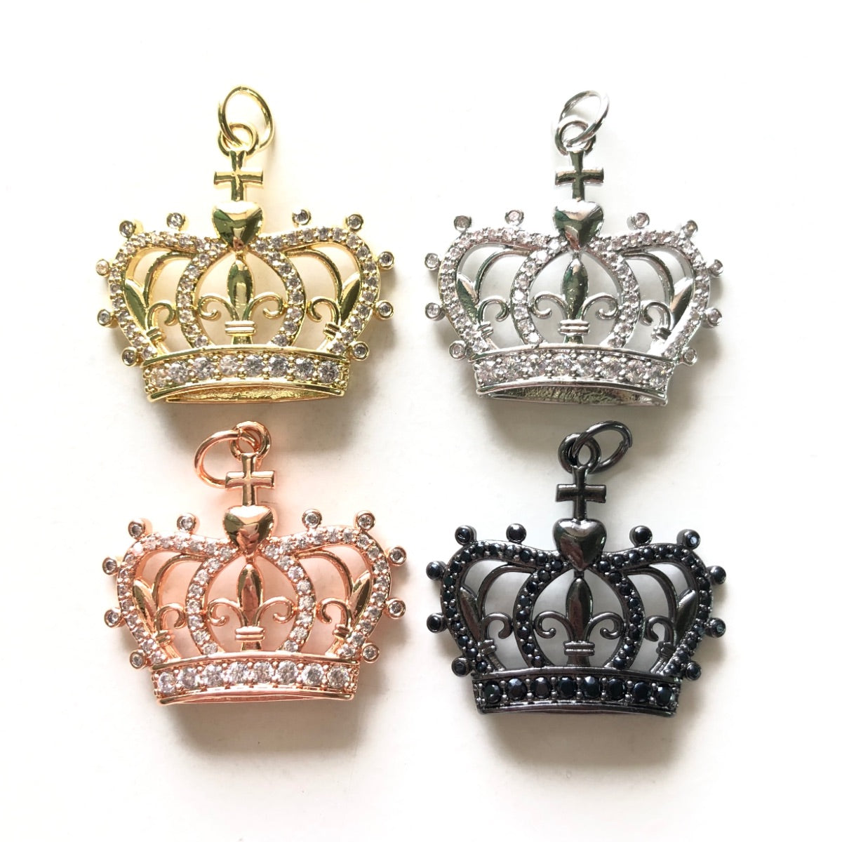 10pcs/lot CZ Paved Crown Charms CZ Paved Charms Crowns New Charms Arrivals Charms Beads Beyond