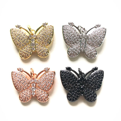 10pcs/lot 25*20mm CZ Paved Butterfly Charms CZ Paved Charms Butterflies New Charms Arrivals Charms Beads Beyond