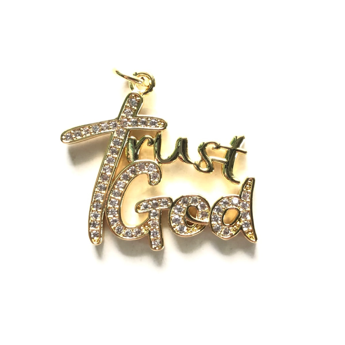 10pcs/lot 32*28mm CZ Pave Trust God Word Charms CZ Paved Charms Christian Quotes New Charms Arrivals Charms Beads Beyond