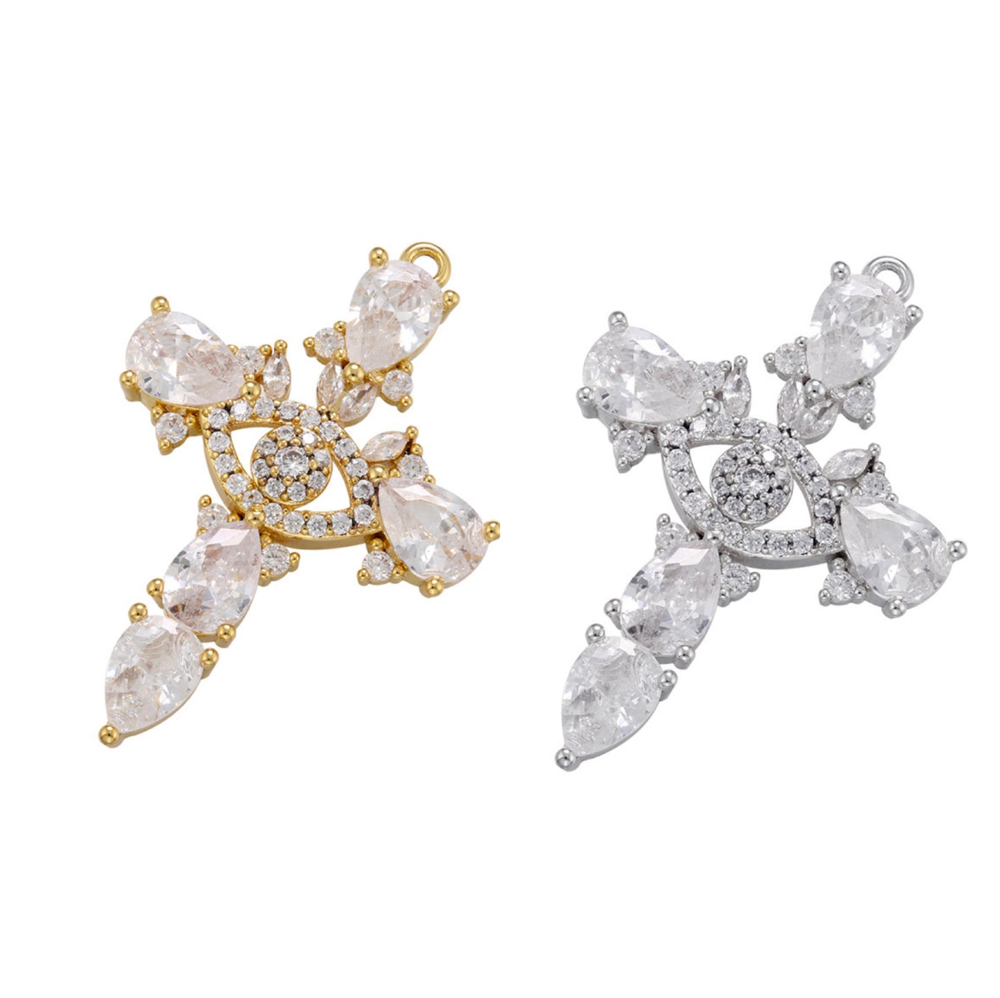 10pcs/lot 34.5*23.5mm CZ Paved Cross Charms CZ Paved Charms Crosses New Charms Arrivals Charms Beads Beyond