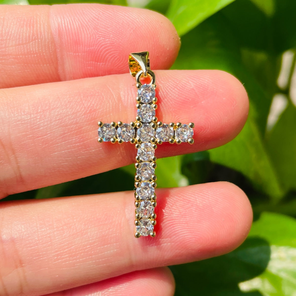 10pcs/lot Gold Silver Plated CZ Paved Cross Charms Gold CZ Paved Charms Crosses New Charms Arrivals Charms Beads Beyond