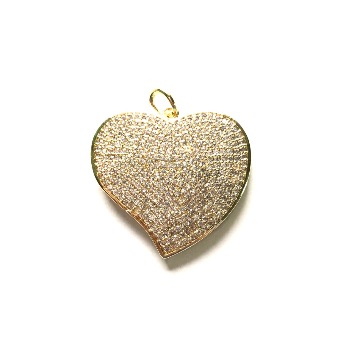 5pcs/lot 28.5*27mm Large Size CZ Paved Heart Charms Gold CZ Paved Charms Hearts Large Sizes New Charms Arrivals Charms Beads Beyond